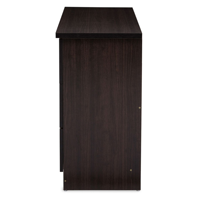 Latitude Run® Kasidy Modern And Contemporary 6Drawer Dark Brown Finish